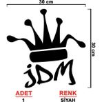 Sönmez Sticker Jdm Taç Sticker - Jdm Sticker - Oto Sticker - Araba Sticker - Araç Sticker - Cam Sticker - 30cm X 30cm - Siyah