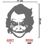 Sönmez Sticker Joker Sticker Model 3 - Oto Sticker - Araba Sticker - Araç Sticker - Cam Sticker - 17cm X 20cm - Gri