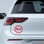 Sönmez Sticker Kızgın Emoji Sticker - Kızgın Surat Sticker - Oto Sticker - Araba Sticker - Araç Sticker - 20cm X 20cm - Kırmızı