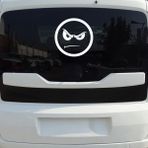 Sönmez Sticker Kızgın Emoji Sticker - Kızgın Surat Sticker - Oto Sticker - Araba Sticker - Araç Sticker - 40cm X 40cm - Beyaz