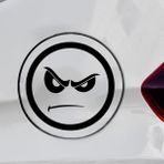 Sönmez Sticker Kızgın Emoji Sticker - Yakıt Kapağı Sticker - Oto Sticker - Araba Sticker - Araç Sticker - 11cm X 11cm - Siyah