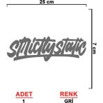Sönmez Sticker Strictly Static Sticker Model 3 - Strictly Sticker - Araba Sticker - Oto Sticker - Cam Sticker - 25cm X 7cm - Gri