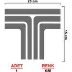 Sönmez Sticker Tofaş Sunroof Sticker - Tofaş Sticker - Oto Sticker - Araba Sticker - Araç Sticker - Cam Sticker - 20cm X 15cm - Gri