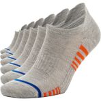 Sonnors 6 Çift Çizgili Sneaker Gri Kadın Erkek Pamuklu Spor Çorap - 39 - 42