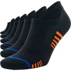 Sonnors 6 Çift Çizgili Sneaker Siyah Kadın Erkek Pamuklu Spor Çorap - 43 - 46