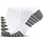Sonnors 6 Çift Sneaker Kadın Erkek Organik Pamuk Patik Dikişsiz Kısa Spor Çorap Unisex, Beyaz Siyah Gri - 39 - 42 - Beyaz-Gri