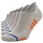SONNORS 6 Çift Spor Sneaker Kadın Erkek Çorap - Organik Pamuk Patik Spor Çorabı - Kısa Çorap Dikişsiz Rahat Kalıp - Gri 43-46