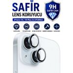 Sonreir iPhone 15 / 15 Plus Mavi Metal Kamera Lens Koruyucu Safir Cam Ultra Net HD