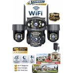 Sonreir RX18W WİFİ 4 Kameralı Güvenlik Kamerası 20MP ULTRA HD PTZ Hareketli Sesli Gece Görüşlü Akıllı Kamera