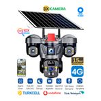 Sonreir Snr-01 3 Lens Solar Güvenlik Kamerası 4g Sim Kartlı Ptz Hareketli Gece Görüşlü Güneş Panelli Kamera