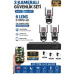 Sonreir XPRO 3 Kamera 6 Lens Kablosuz WiFi Güvenlik Kamerası Seti NVR Kayıt Cihazı Gece Görüşlü IP Kamera - 3 lü Set