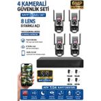 Sonreir XPRO 4 Kamera 8 Lens Kablosuz WiFi Güvenlik Kamerası Seti NVR Kayıt Cihazı Gece Görüşlü IP Kamera - 4 lü Set