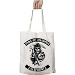 Sons Of Anarchy California Iki Tarafı Kalıcı Baskılı Yıkanabilir Okul Plaj Omuz Bez Çantası