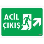 Sönsan Uyarı Levhaları "acil Çıkış Sağ Yukarı" Pvc 17,5*25