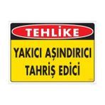 Sönsan Uyarı Levhaları "Tehlike Yakıcı Aşındırıcı Tahriş Edici " Pvc 25*35