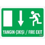 Sönsan Uyarı Levhaları "yangın Çıkışı Aşağı" Pvc 17,5*25