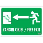 Sönsan Uyarı Levhaları "yangın Çıkışi Sol" Pvc 17,5*25