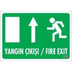 Sönsan Uyarı Levhaları "yangın Çıkışı Yukarı " Pvc 17,5*25