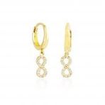 Sonsuz Altın Sallantılı Küpe 14k Gold Taşlı