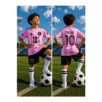 Sonvadi İnter Miami Pembe Beyaz Lionel Messi Çocuk Forma Takımı