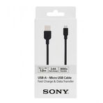 Sony CP-AB100 100cm Micro Usb 2.4a Hızlı Şarj Ve Siyah Data Kablosu