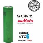 Sony Murata Vtc6 18650 3000mAh 3,7V Şarjlı Pil Tipi Lityum Yüksek Performans - 1 Adet