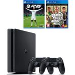 Sony Playstation 4 Slim 1 TB - 2. DualShock Kol - Ps4 FC 25 + GTA 5 ( İthalatçı Garantili )