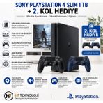 Sony Playstation 4 Slim 1 Tb Oyun Konsolu (Ithalatçı Garantili) + Yeni Nesil 2.kol Hediye - Siyah