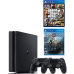 Sony Playstation 4 Slim 500 GB + 2. PS4 Kol + PS4 GTA 5 + PS4 God Of War