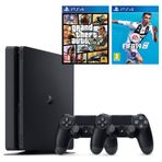 Sony Playstation 4 Slim 500GB + 2.Kol + GTA 5 + FIFA 19