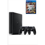 Sony Playstation 4 Slim Kasa 500 Gb +( Yenilenmiş. )+ 2. Ps4 Kol + Gta 5 Dahil 15 Dijital Oyun Hediyeli