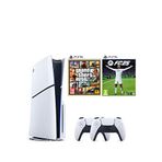 Sony Playstation 5 1 Tb Slim Cd Edition Oyun Konsolu + 2. Ps5 Kol + Ps5 Gta 5 + Ps5 Fifa 25 Oyunu - Beyaz