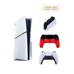 Sony Playstation 5 1 Tb Slim Cd Edition Oyun Konsolu + 2. Ps5 Kol Techno Red + Ps5 Şarj İstasyonu - Beyaz