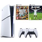 Sony Playstation 5 1 Tb Slim CD Edition Oyun Konsolu + 2. Ps5 Kolu + Ps5 Fc 25 + Ps5 Gta 5 - Siyah - Beyaz