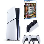 Sony Playstation 5 Slim 1 TB Beyaz Oyun Konsolu, 2.Dualsense ve GTA 5 İle Sürükleyici Oyun Deneyimi