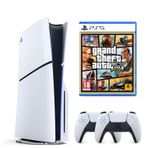 Sony Playstation 5 Slim CD + 2. DualSense Ps5 Kol + Gta 5 (İthalatçı Garantili) Beyaz