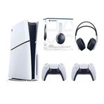 Sony PlayStation 5 Slim CD Edition Oyun Konsolu + 2 DualSense + Şarj İstasyonu + 3D Kulaklık
