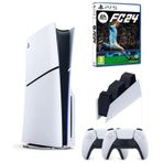 Sony Playstation 5 Slim CD'li + 2. Dualsense Ps5 Kol + Sarj Istasyonu + EA FC24 Beyaz