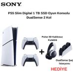 Sony Ps5 Slim Digital 1 Tb SSD Oyun Konsolu (Ithalatçı Garantili) + Dualsense 2 Kol+3d Kulaklık ve Şarj Istasyonu Hediye - Beyaz