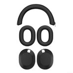 Sony WH-1000XM6 için Yumuşak Silikon Koruyucu Kapak, Sweatproof Earpads Kabuk Kafa Bandı Değiştirme Aksesuarları (Siyah)