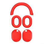 Sony WH-1000XM6 için Yumuşak Silikon Koruyucu Kapak, Sweatproof Earpads Kabuk Kafa Bandı Yedek Aksesuarlar (Kırmızı)