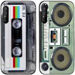 Sony Xperia 1 II, Retro Radyo Kaset Bant Baskılı I TPU Jel Silikon I 2 Adet Arka Telefon Kılıfı Kapak