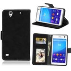 Sony Xperia C4 Kılıf, SATURCASE Retro Matlaştırılmış PU Deri Kılıf Mıknatıslı Kilitli Cüzdan Koruyucu Kılıf Cep Telefonu Kılıfı Dik Durma Fonksiyonlu Cep Telefonu Kılıfı Sony Xperia C4 E5303 E5306