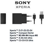 Sony Xperia Şarj Cihazı Aleti ve Kablosu Z Z1 Z2 Z3 Z4 Z5 M5 E5 X