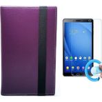 Sony Xperia Z SGP321 10.1" Tablet Uyumlu Standlı Tablet Kılıfı + Nano Ekran Koruyucu - Mor
