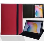 Sony Xperia Z SGP321 10.1" Tablet Uyumlu Standlı Üniversal Kapaklı Tablet Kılıfı - Kırmızı