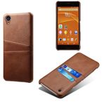 SONY Xperia Z3 ile uyumlu kılıf,PU Deri Kasa - 2 Kart Yuvası ile İnce Darbe Geçirmez Telefon Kapağı,Parmak İzi ve Damla Koruma Önleyici-Brown