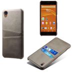 SONY Xperia Z3 ile uyumlu kılıf,PU Deri Kasa - 2 Kart Yuvası ile İnce Darbe Geçirmez Telefon Kapağı,Parmak İzi ve Damla Koruma Önleyici-Grey