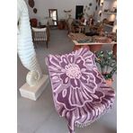 Sooboho Desenli Jakarlı Örme %100 Pamuk Peştemal Mor Pembe