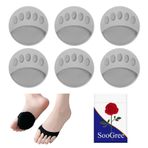 SooGree Kadınlar için Ayak Yastığı Topu (3 Çift Gri) - Petek Metatarsal Pedler Görünmez Çoraplar Yumuşak Jel Ayak Pedleri Topu Ağrı kesici için Yeniden Kullanılabilir Yastıklar Ön Ayak Pedi